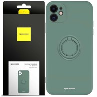 SPACECASE Silikonska maskica s prstenom za Apple iPhone 11, tamnozelena