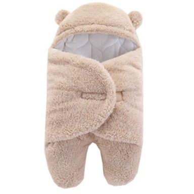 JOJOY Dekica Topla i mekana za spavanje dojenčadi Fluffikins, povijajuća i udobna za miran san, smeđa