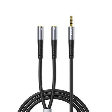 ORICO Audio adapter AX2 3,5 mm (minijack) - 0,5 m, crna