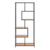 ACTONA Crno-prirodna polica za knjige u dekoru hrasta 77x185 cm Seaford 