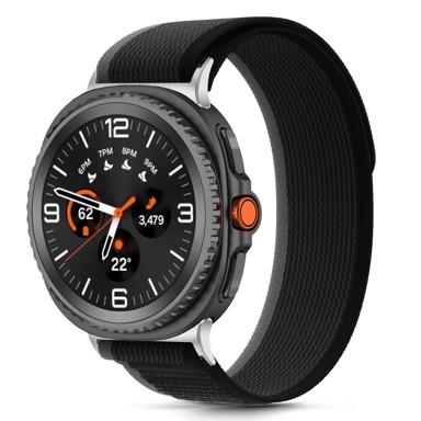 TECH-PROTECT Remen Nylon Stripe za Samsung Galaxy Watch 8/Classic (40/44/46mm), crno-narančasti