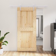 Klizna vrata s priborom za montažu 90 x 210 cm masivna borovina