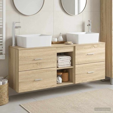 Set kupaonskih ormarića 3 kom 53 x 34,5 x 63 cm, hrast sonoma