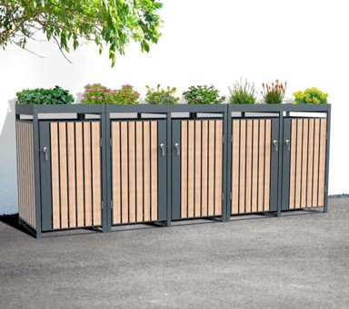 WESTMANN spremište za kante Planta, 5x240 L, 84x332x124 cm
