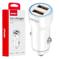 AMIO Auto punjač 2x usb-a 12/24V