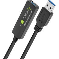 TECHLY USB kabel ICUR30100G 3.2 Gen 1 (3.1 Gen 1) 10 m USB-A, crni