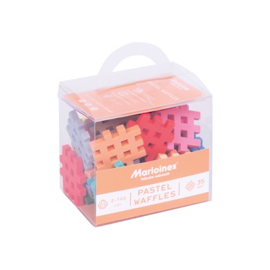 MARIOINEX Set Mini Waffle kockica, pastelne, 35 kom