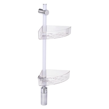 WENKO Kupaonska polica samodržeća, prozirna