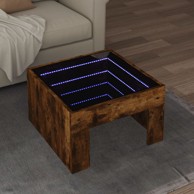 Stolić s beskonačnim LED svjetlima boja hrasta 50x50x30 cm