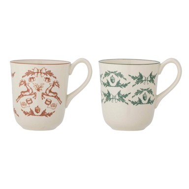 BLOOMINGVILLE Krem šalice u setu 2 kom s božićnim motivom od kamenine 300 ml Beth