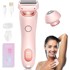 NETSCROLL Ženski električni brijač za lice, tijelo i bikini zonu, vodootporan, za mokro i suho brijanje, s punjivom baterijom, Shavy