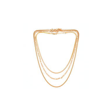 IMMACULATI Ogrlica Triplie N G, nehrđajući čelik, pozlata 18K