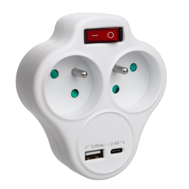TIP Električna utičnica s 2 USB priključka MCE336