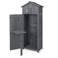 NORTHIX Vrtna šupa, 75x50x180,5 cm, drvena, police i sklopivi stol