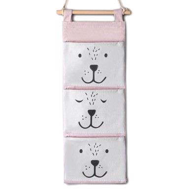 NUKIDO Viseći organizator za igračke Medo, rozi