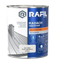 ŚNIEŻKA Rafil Radach boja za krovove, bijela signalna, polumat, 0,75 l