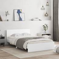 Okvir za krevet s uzglavljem bijeli 135x190 cm