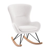 VIPACK Bijela dječja fotelja za ljuljanje od bouclé tkanine ROCKY 