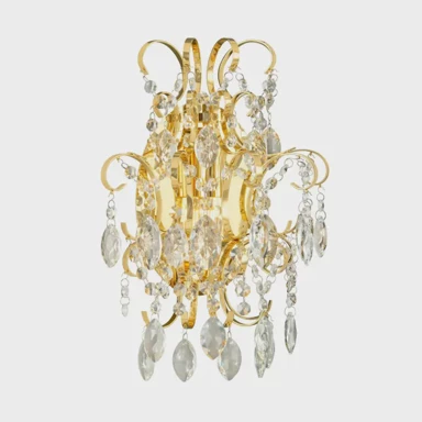 Zidna lampa Fenoullet 1, 1×E14, D 290, V 370, kristal i mesing