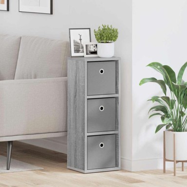 Noćni ormarić s ladicama, 25,5x22x69,5 cm, konstruirano drvo, siva sonoma