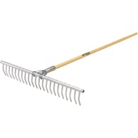 Vrtne grablje za lišće s drvenom drškom, 22 zuba, 1650 x 570 mm