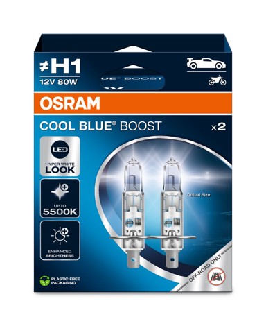 OSRAM Cool Blue Boost 12V, do 75% bjelije, 5500K, H1
