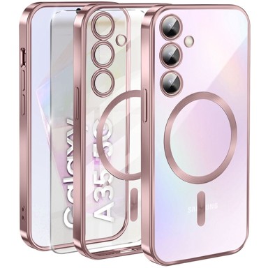 Stražnja maskica za Samsung Galaxy A35 5G, MagSafe, roza + zaštitno staklo za ekran