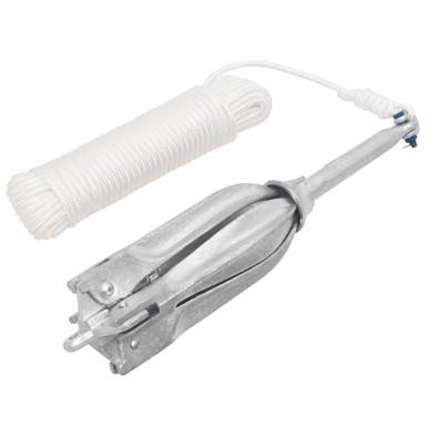 Sklopivo sidro s užetom, srebrno, 10 kg, kovano željezo