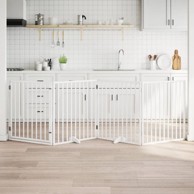 Vrata za pse s vratašcima 4 panela sklopiva 320 cm drvo topole