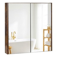 NORTHIX Kupaonski ormarić s ogledalskim vratima 62x11x65 cm, rustikalno smeđi