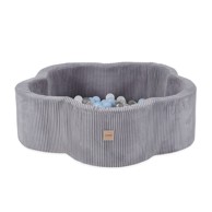 PLUSH NEST Bazen s 200 loptica Cvijet, sivi