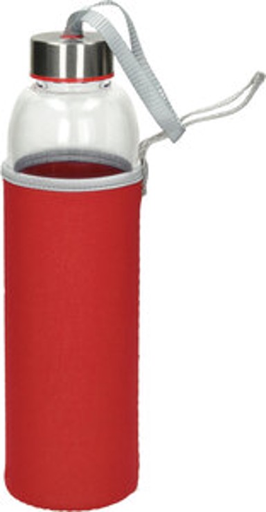 WAVE Boca za vodu staklena Color, crvena