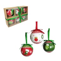 Božićne kuglice, 7,5 cm, 6 kom/pak, mix s tri uzorka