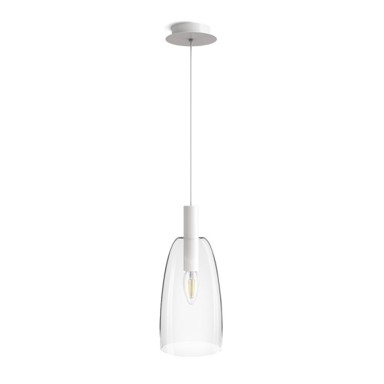 RENDL Viseća svjetiljka Bellini L, bijela, prozirno staklo, 230 V, E14, 15 W