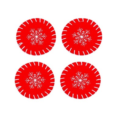 CASA SELECCIÓN Crveni podmetači za čaše u setu 4 kom s božićnim motivom