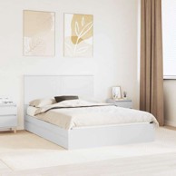 Krevet s prostorom za pohranu 140×200 cm konstruirano drvo, bijeli