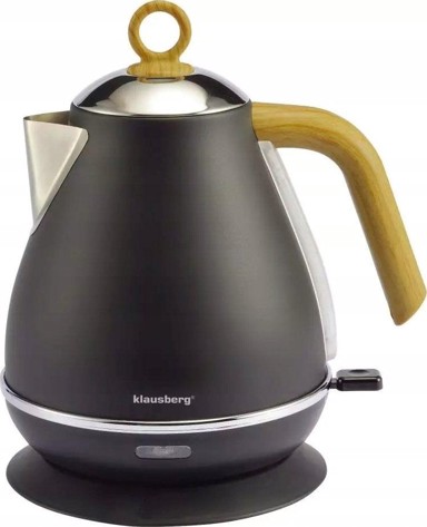 KLAUSBERG Električni kuhalo za vodu od nehrđajućeg čelika 1,7 l, crno
