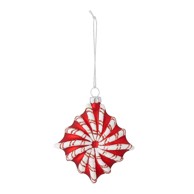 BLOOMINGVILLE Stakleni ukras za božićno drvce 9 cm, Candy  