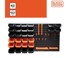 BLACK+DECKER Set za pohranu/organizaciju alata, 43 dijela, različite veličine ladica, crna/narančasta