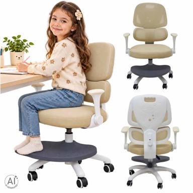 Ergonomska dječja stolica, okretna, podesiva, bež