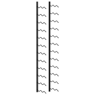 Zidni stalak za vino za 24 boce crni željezni
