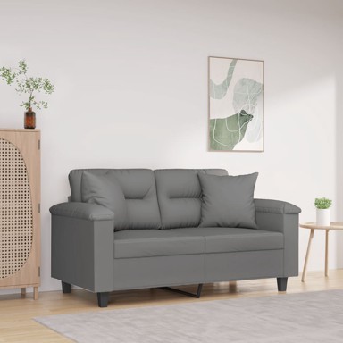 Dvosjed s jastucima tamnosivi 120 cm od mikrovlakana