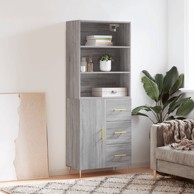 Visoka komoda siva sonome 69,5x34x180 cm od konstruiranog drva