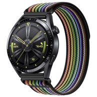 B-STRAP Velcro Nylon remen za Huawei Watch GT3 46mm, black rainbow