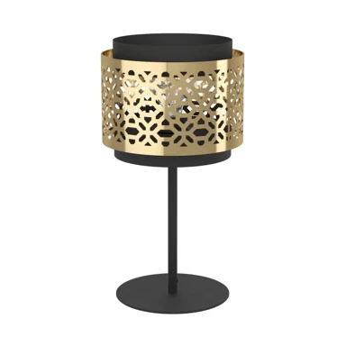 Stolna lampa Sandbach, E27, prom 200, mesing/crna