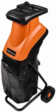 NIKCORP Električna sjeckalica za grane, 3000 W, 45 mm promjer, 4500 min⁻¹, čelični noževi, IP24, 96.7 dB(A), 10,5 kg, za malč i kompost, siguran rad s potiskivačem, vreća za otpad uključena, učinkovito