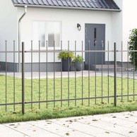 Dvorišna vrata, Ograda za vrt s vrhom u obliku koplja, 1. 7x1. 2 m, čelik, siva
