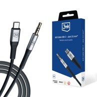 3MK AUX kabel USB-C na Jack 3,5 mm za iPhone 12/13/14/15 Pro