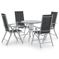 Vrtna garnitura 5-dijelni blagovaonski set aluminij, srebrna
