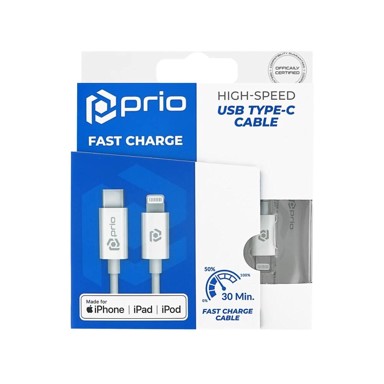 PRIO USB kabel C na Lightning, 1m, bijeli
